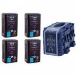 IDX EH-10/4S (EH104S) 4x ENDURA E-HL10DS Li-Ion V-Mount Batteries and 1x VL-4S Simultaneous Charger IDX EH-10/4S (EH104S) 4x ENDURA E-HL10DS Li-Ion V-Mount Batteries and 1x VL-4S Simultaneous Charger