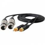 XLR Female Pair to RCA (Phono) Male Cable - 2m XLR Female Pair to RCA (Phono) Male Cable - 2m