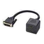 Lindy DVI to 2 way HDMI splitter cable (20cm cable length) Lindy DVI to 2 way HDMI splitter cable (20cm cable length)