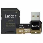 Lexar (LSDMI64GCRBEU1800R) 64GB MicroSDXC UHS-II 1800x Memory Card with Reader & Adapter Lexar (LSDMI64GCRBEU1800R) 64GB MicroSDXC UHS-II 1800x Memory Card with Reader & Adapter