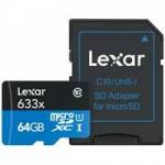 Lexar (LSDMI64GBBEU633A) 64GB High-Performance 633x microSDXC UHS-I Memory Card with Adapter Lexar (LSDMI64GBBEU633A) 64GB High-Performance 633x microSDXC UHS-I Memory Card with Adapter