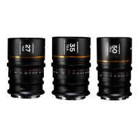 Laowa Nanomorph 27mm, 35mm, 50mm T2.4 1.5X S35 Cine Lens Bundle - Canon RF Mount - Amber (p/n VE273550RFA)