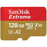 SanDisk 128 GB Extreme microSDXC UHS-I-Speicherkarte mit SD-Adapter (Teilenummer SDSQXAA-128G-GN6MA)