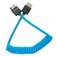 Cable HDMI en espiral Kondor Blue Full para monitores de cámara (12-24 pulgadas), color azul (n.º de pieza KONFHDMI12)