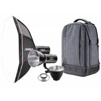 Westcott WES-4932-AG (WES4932AG) L-60-B Kit de sac à dos à 2 lumières LED COB bicolore 60 W