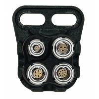 Expansor de puerto Mutiny NANO para KOMODO y V-RAPTOR Entrada EXT de 9 pines, puerto RCP2 00B de 4 pines, código de tiempo 0B de 5 pines con puerto combinado Genlock, puerto de disparo Fischer 3p (p/n NANO)