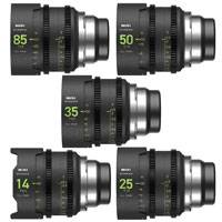 NiSi Athena Prime Lens Set - PL Mount (14mm T2.4, 25mm T1.9, 35mm T1.9, 50mm T1.9, 85mm T1.9) (p/n 6972949376727)