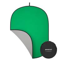 Westcott 336 Collapsible 2-in-1 Gray & Green Screen Backdrop (5 ft x 6.5 ft) (p/n WES-336)