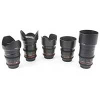 Used Samyang 5-Lens Kit with Case 24/35/50/85/135mm Canon EF (p/n VDSLR5SET ) 