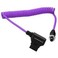 Cable espiral Kondor Blue Gerald desenrollado D-Tap a CC con bloqueo de 2,1 mm y 16-36 pulgadas, morado (n.° de pieza KONCDTDCP)