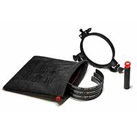 Puño para lente de un solo diámetro de 95 mm con funda de Alcantara e insertos para cañones de 92,5, 90 y 87,5 mm (p/n TLC00095)