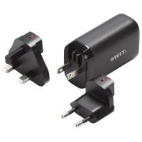 Cargador de viaje Swit de 65 W con USB-C/A y tecnología GaN, compatible con enchufes para Reino Unido, la UE y EE. UU. (n.º de pieza UC-2065) 