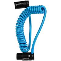Kondor Blue 12-24 Inch Coiled Low Profile Right Angled XLR Cable - Blue (p/n KONMXLRFC)
