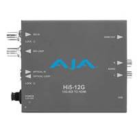 Receptor de fibra convertidor AJA Hi5-12G-R (Hi512GR) 12G-SDI a HDMI 2.0 - Entrada de enlace único