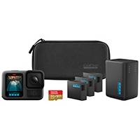 GoPro Hero13 Black Extended Power Bundle Including Dual Battery Charger, 3x Batteries, SD Card, And Case (p/n CHDRB-134-RW)