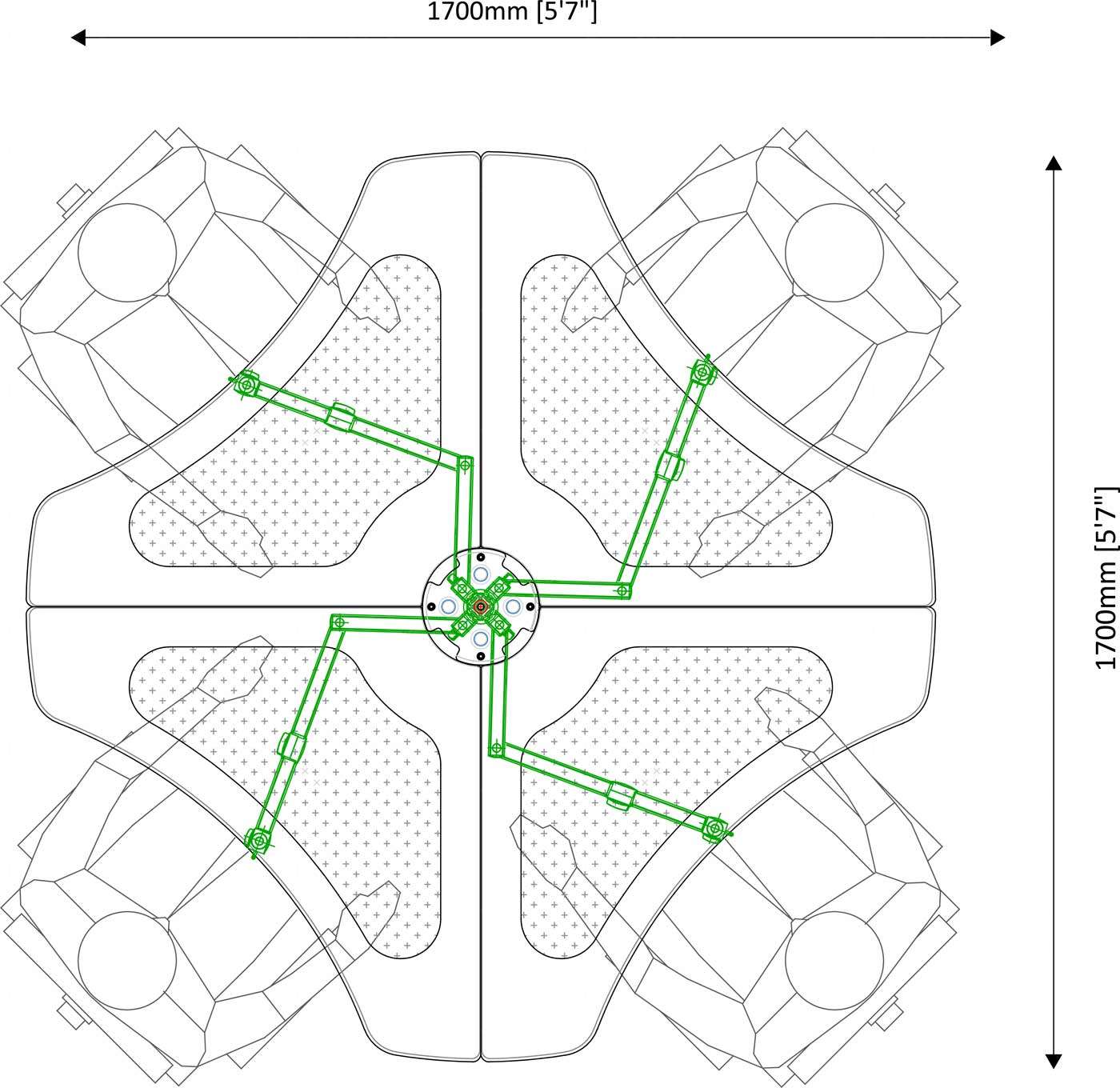 AKA ProVoice V4 4 Person Podcast Table - Oak/Grey Photo