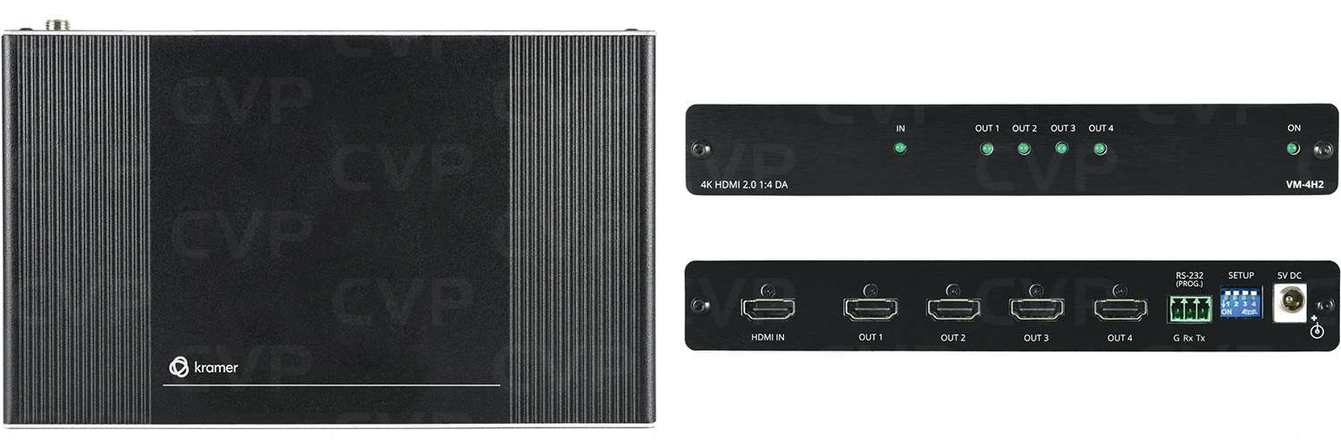 Kramer VM-4H2 – Amplificatore Video HDMI 1:4, Supporto 4K@60Hz (4:4:4), HDCP 2.2, Distribuisce Segnale Su 4 Uscite Identiche, Ideale Per Sistemi Professionali - 2