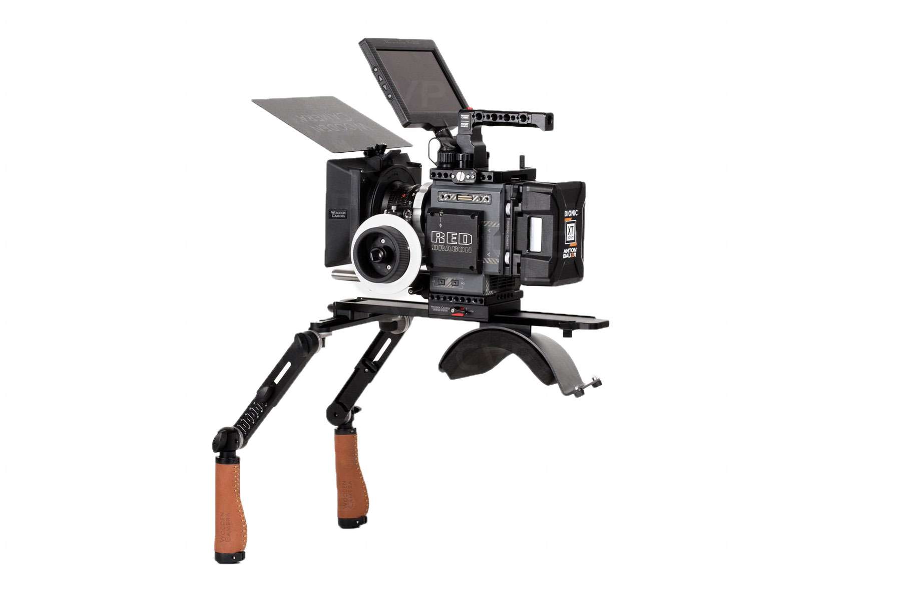 Buy Wooden Camera Shoulder Rig V3 Pro Brown Leather Handles (p/n