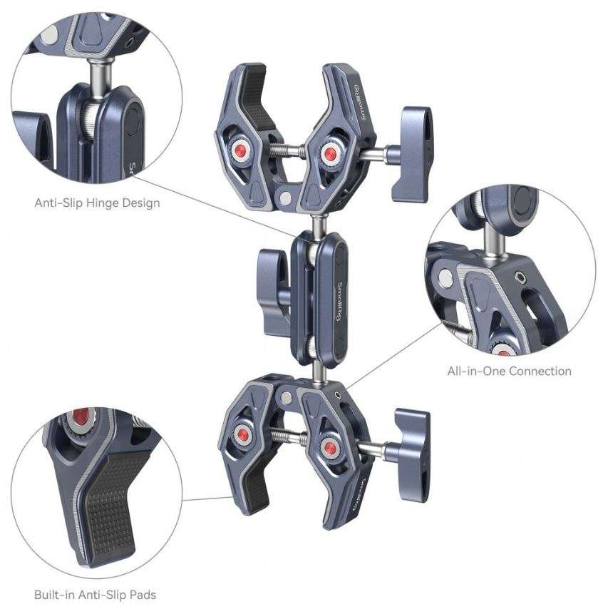 Buy - SmallRig Super Clamp w/ Double Crab-Shaped Clamps (SR4103B)