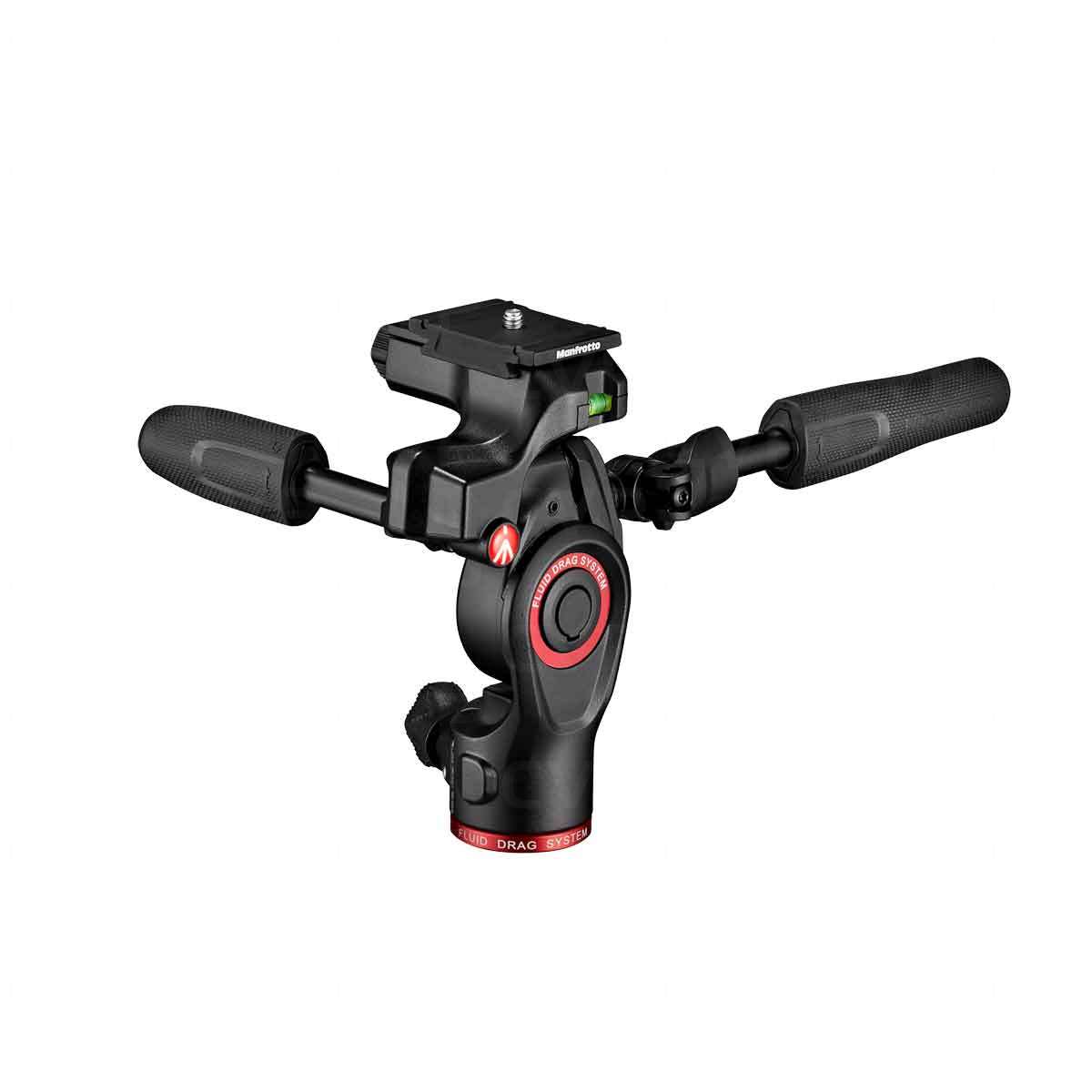 Manfrotto Befree 3‑Wege‑Live‑Stativkopf – Faltbare Griffe, Fluid‑Drag‑System, 6 Kg Traglast | Für Foto & Video, Reisestative, Vlogging, Kompatibel Mit Arca‑Swiss