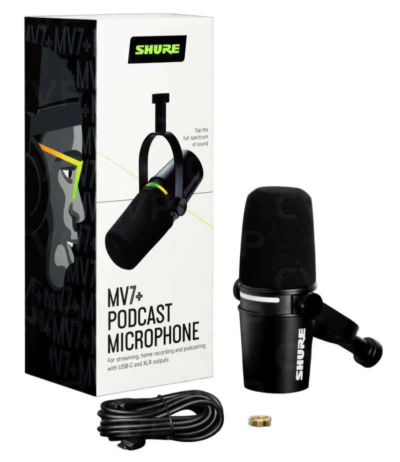 Shure MV7+ Dynamic Podcast Microphone - Black Photo