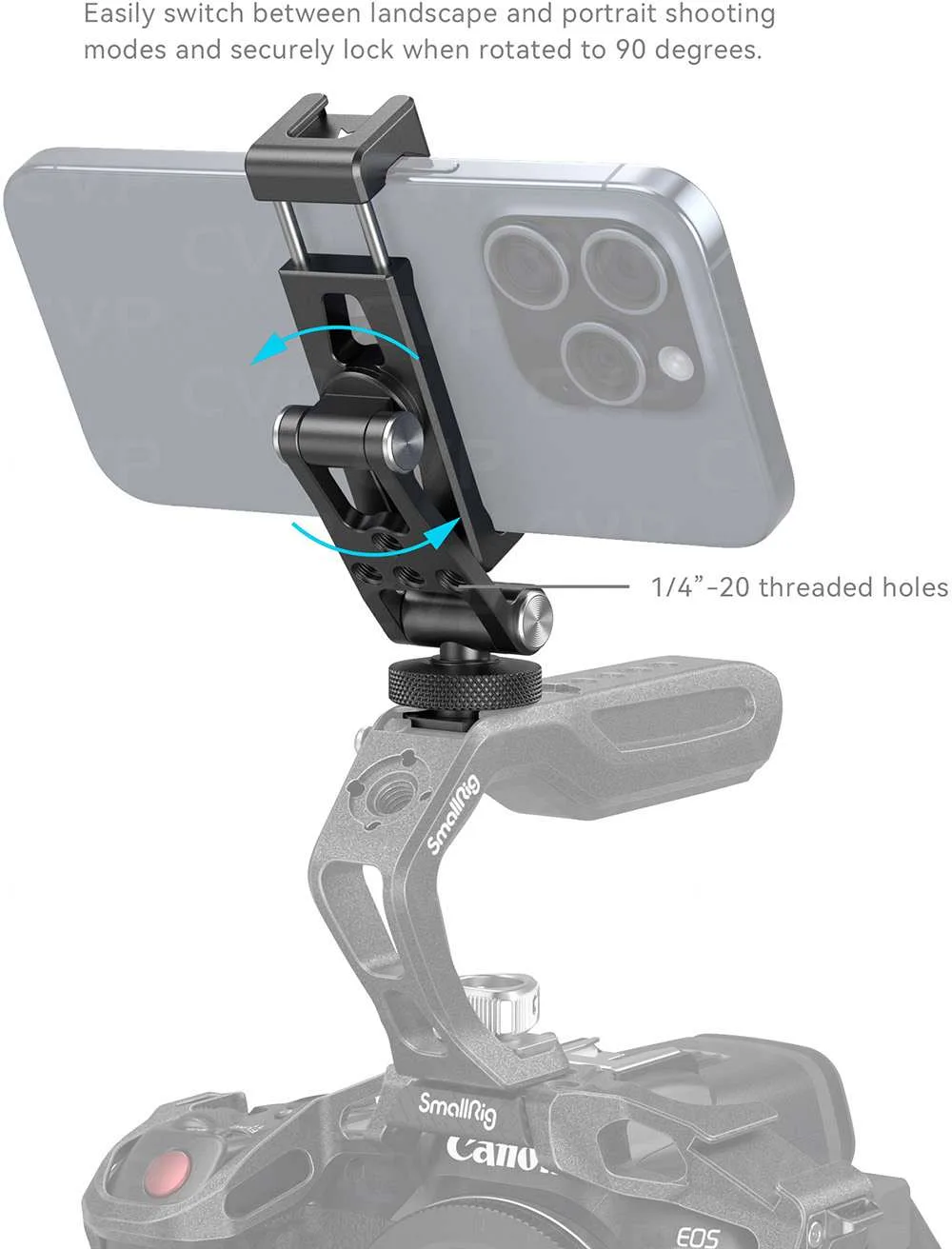 SallRig Universal Etal Phone Holder With Cold Shoes And 1/4"-20 - View #2