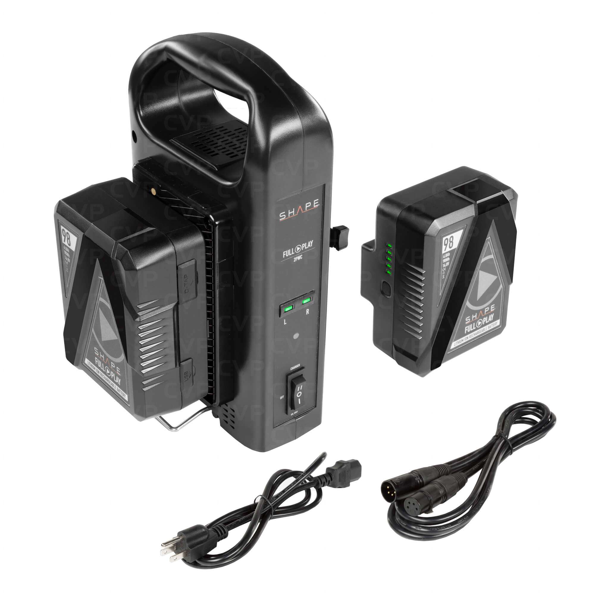 SHAPE 2x 98Wh Gold Mount Batteries and Charger  Photo