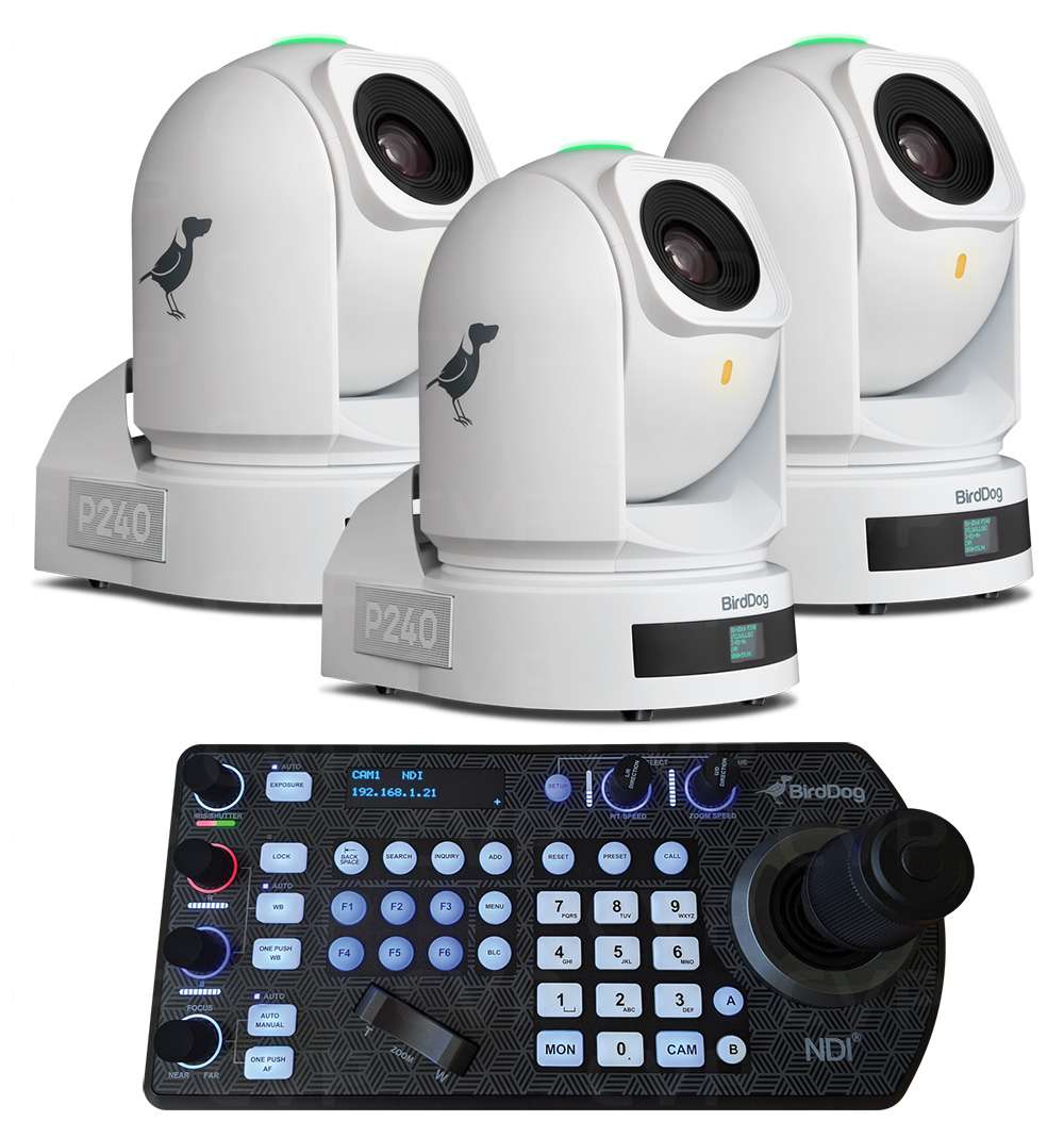 BirdDog 3x P420 White and PTZ Keyboard Photo