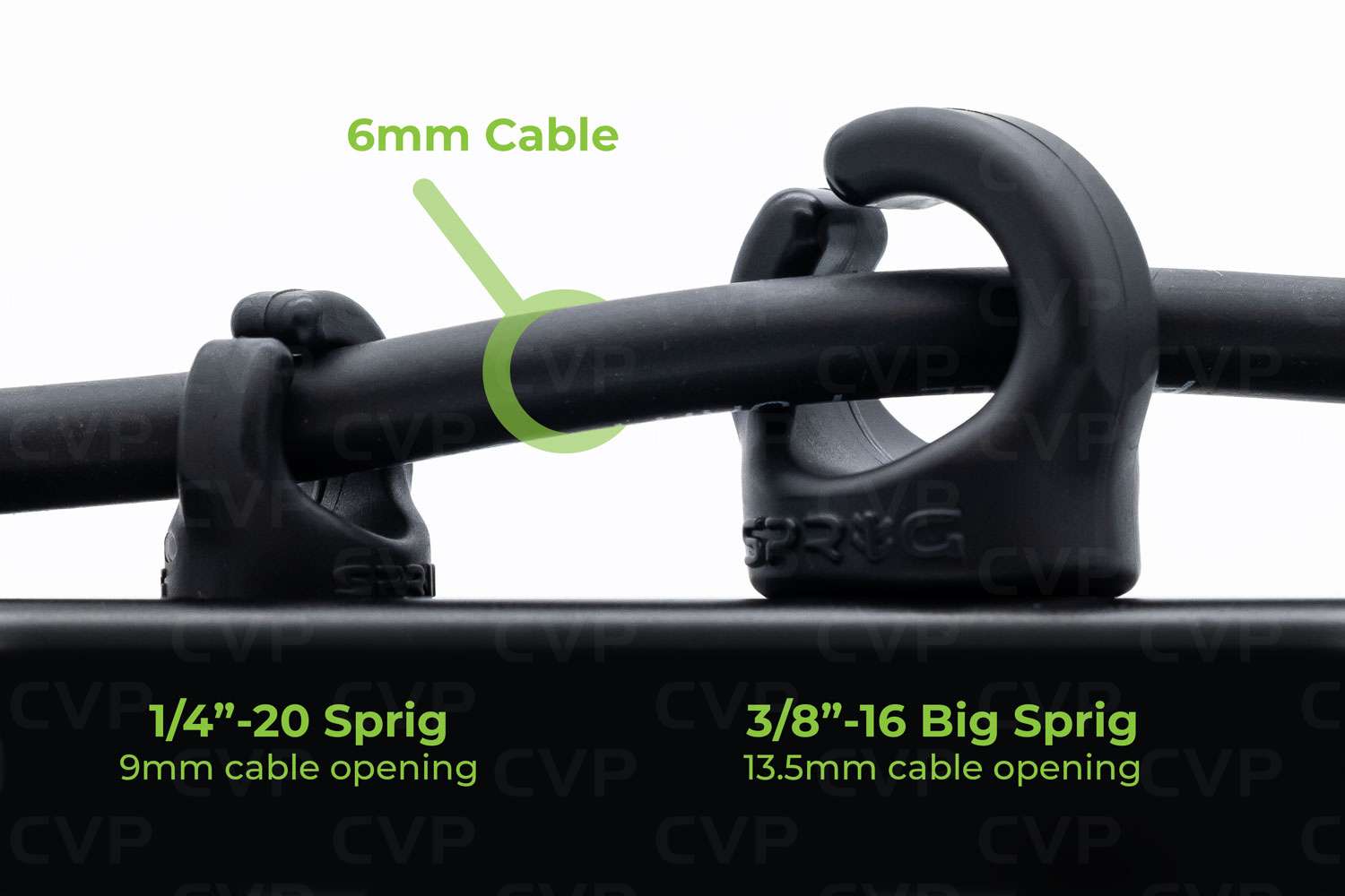 Sprig Hardware Buy - Sprig Big Cable Management (3/8in -16) - 3pk (S3PK-3816-BK)