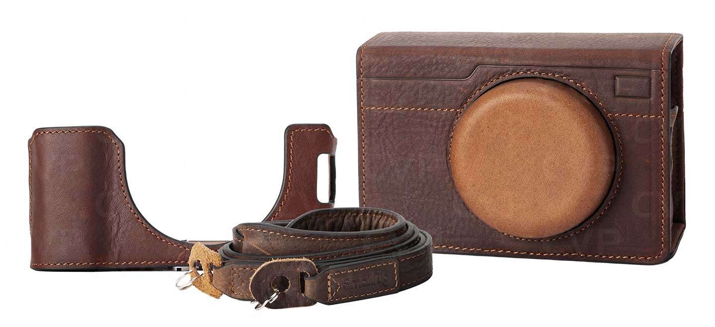 Étui Cuir SmallRig Pour Fujifilm X-E5 - Demi-coque Marron, Avec Poignée Et Bandoulière