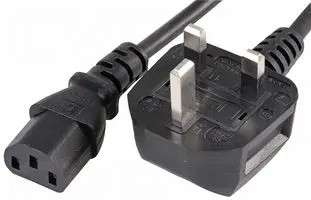 PRO-ELEC UK Mains Plug to IEC C13 Socket Lead - 10A - Black (p/n PL15376)