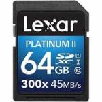 Lexar (LSD64GBBEU300) 64GB SDXC 300X Premium II Memory Card (Class 10) U1 Lexar (LSD64GBBEU300) 64GB SDXC 300X Premium II Memory Card (Class 10) U1